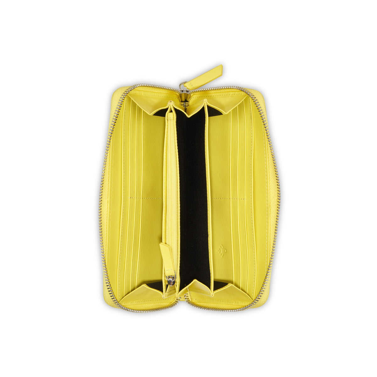 LE CUIR LISSE Long Zip Leather Wallet, Yellow - Delsey Paris Classic