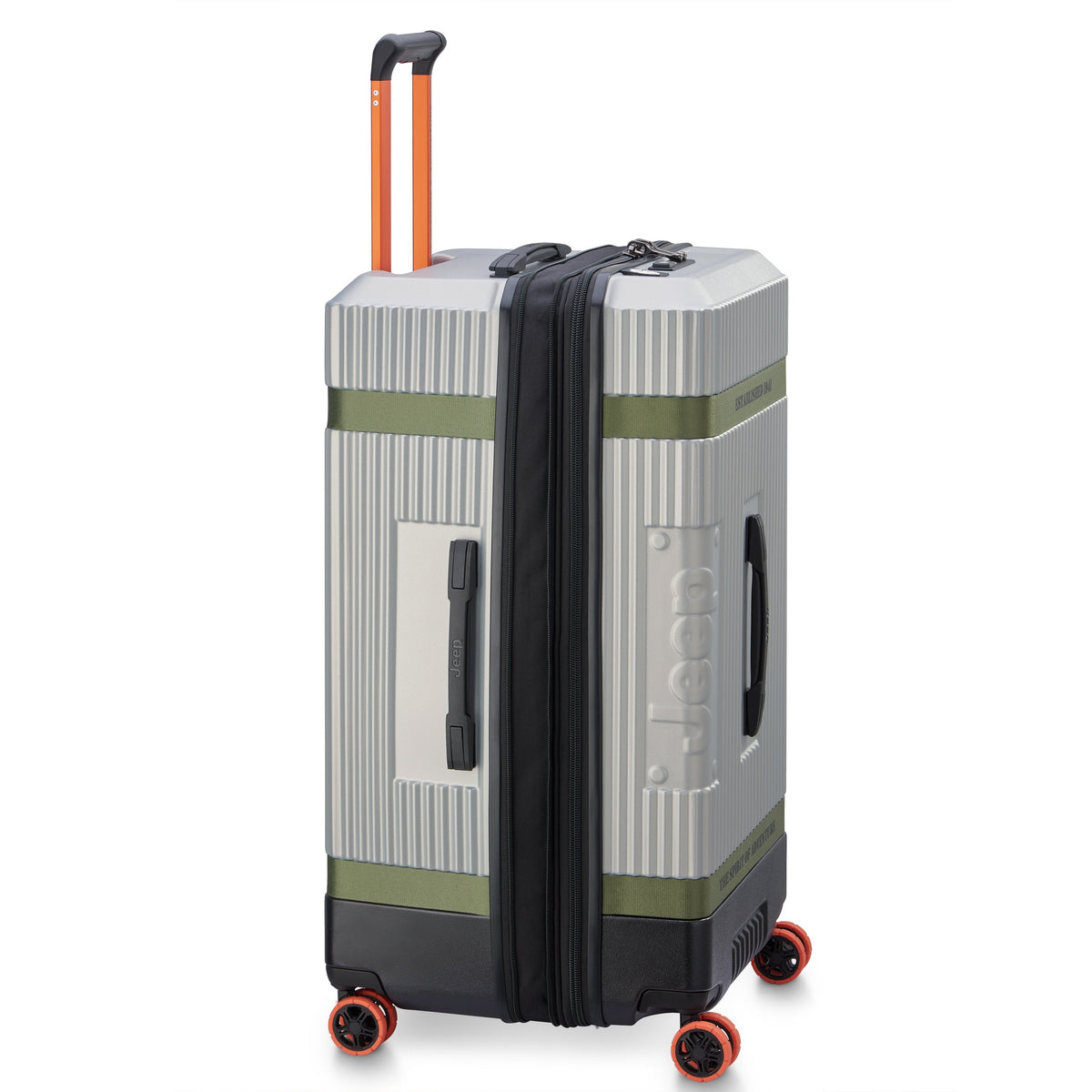 JH001A 32-Inch Expandable Check-In Trunk Suitcase, Silver - Delsey Paris Trusted