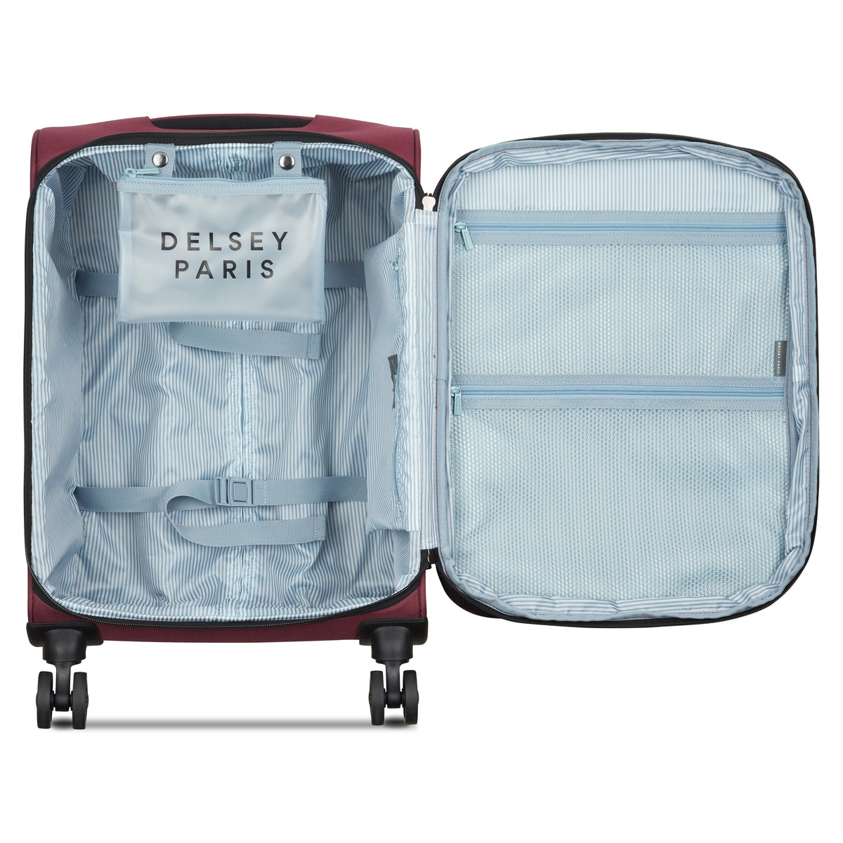 SKY MAX 3.0 23-Inch Expandable Carry-On Suitcase, Burgundy - Delsey Paris New