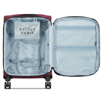 SKY MAX 3.0 23-Inch Expandable Carry-On Suitcase, Burgundy - Delsey Paris New