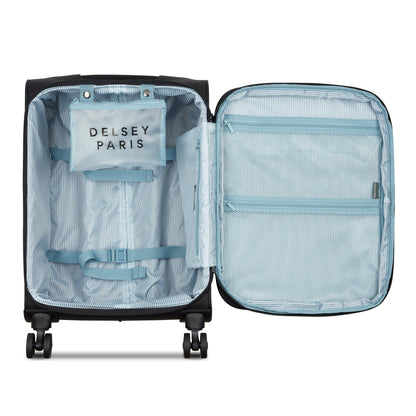 SKY MAX 3.0 23-Inch Expandable Carry-On Suitcase, Black - Delsey Paris Smart Buy
