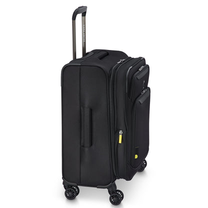 SKY MAX 3.0 23-Inch Expandable Carry-On Suitcase, Black - Delsey Paris Smart Buy