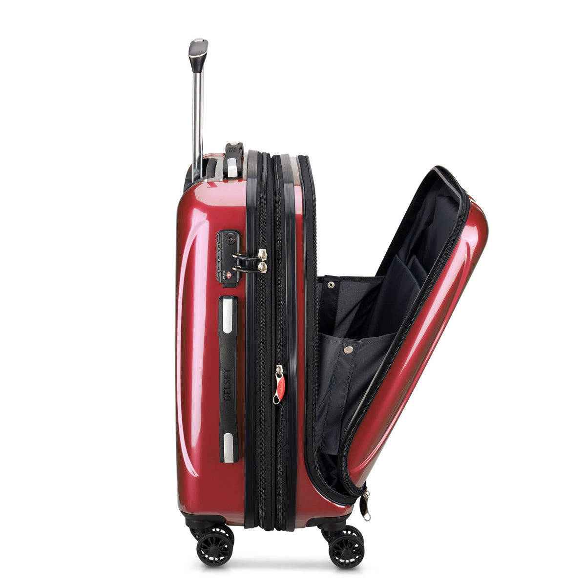 HELIUM AERO 21-Inch Front Pocket Expandable Carry-On Suitcase, Red - Delsey Paris Special Offer
