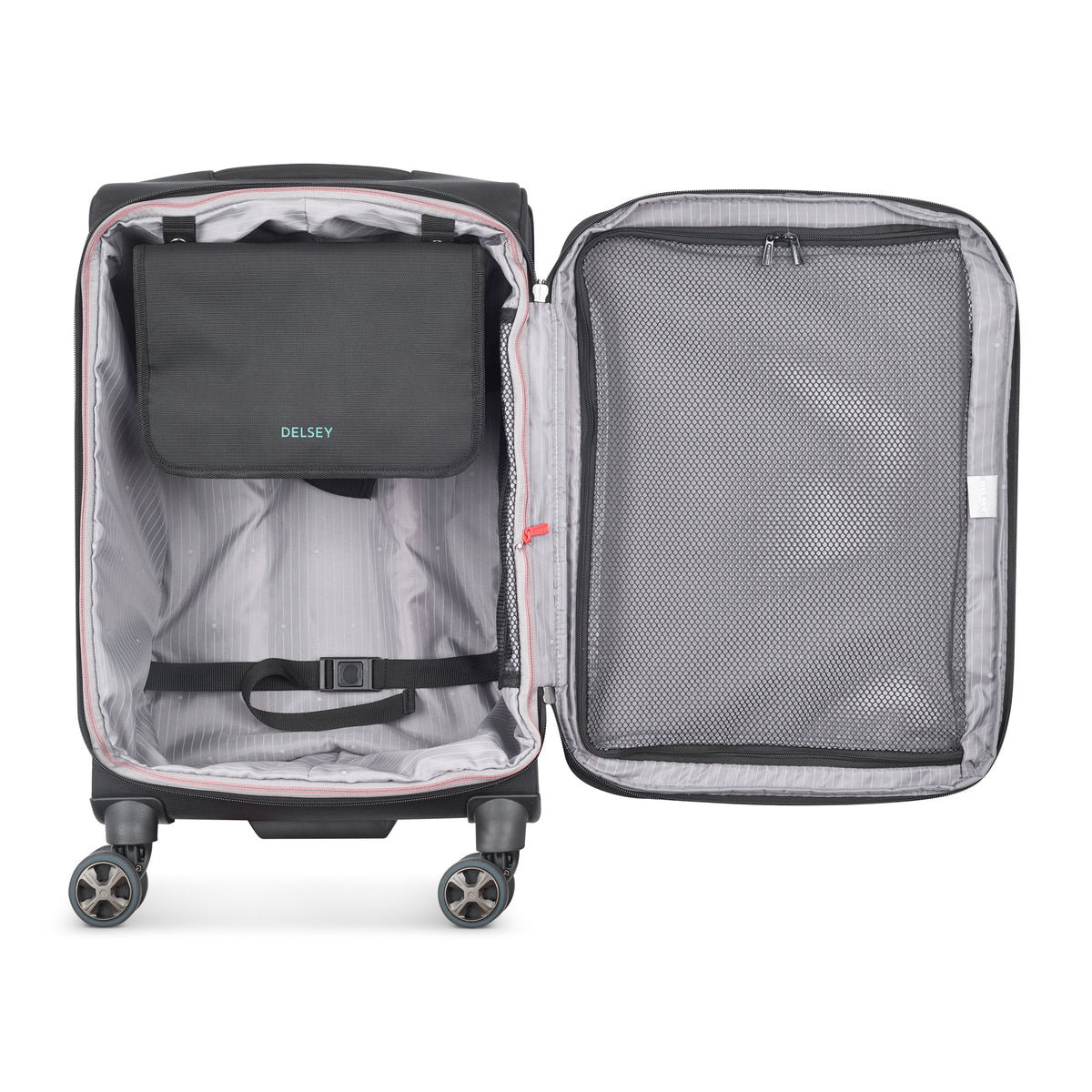 HELIUM DLX 24-Inch Expandable Carry-On Suitcase, Black - Delsey Paris Everyday