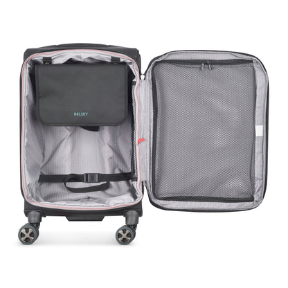 HELIUM DLX 24-Inch Expandable Carry-On Suitcase, Black - Delsey Paris Everyday