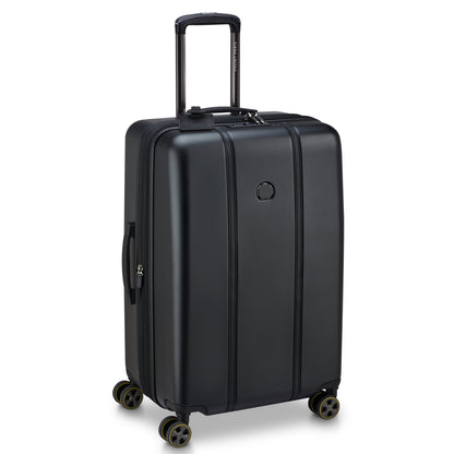 CADENCE 27-Inch Expandable Check-In Suitcase, Deep black - Delsey Paris Great Value