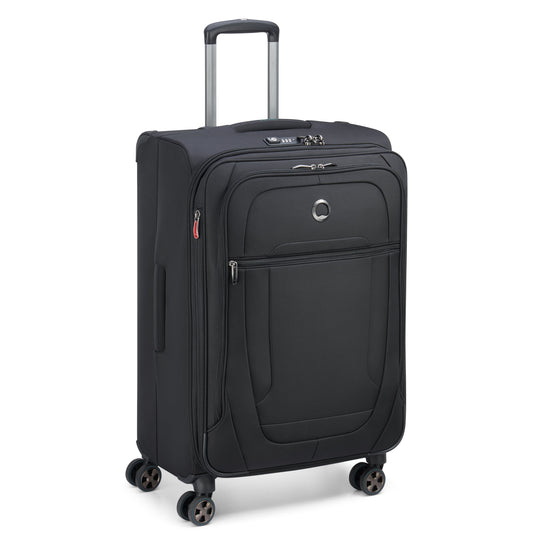 HELIUM DLX 28-Inch Expandable Check-In Suitcase, Black - Delsey Paris Premium