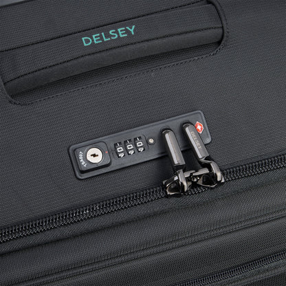 HELIUM DLX 28-Inch Expandable Check-In Suitcase, Black - Delsey Paris Premium