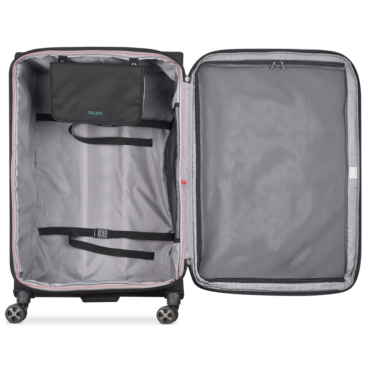 HELIUM DLX 33-Inch Expandable Check-In Suitcase, Black - Delsey Paris Premium