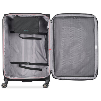 HELIUM DLX 33-Inch Expandable Check-In Suitcase, Black - Delsey Paris Premium