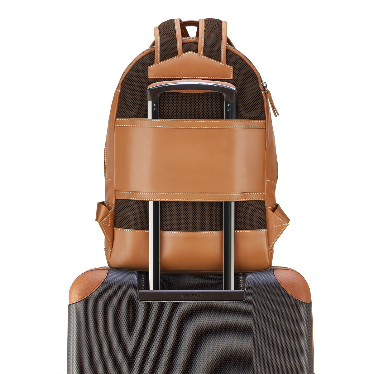 CHATELET AIR 2.0 Leather Backpack, Cognac - Delsey Paris Trusted