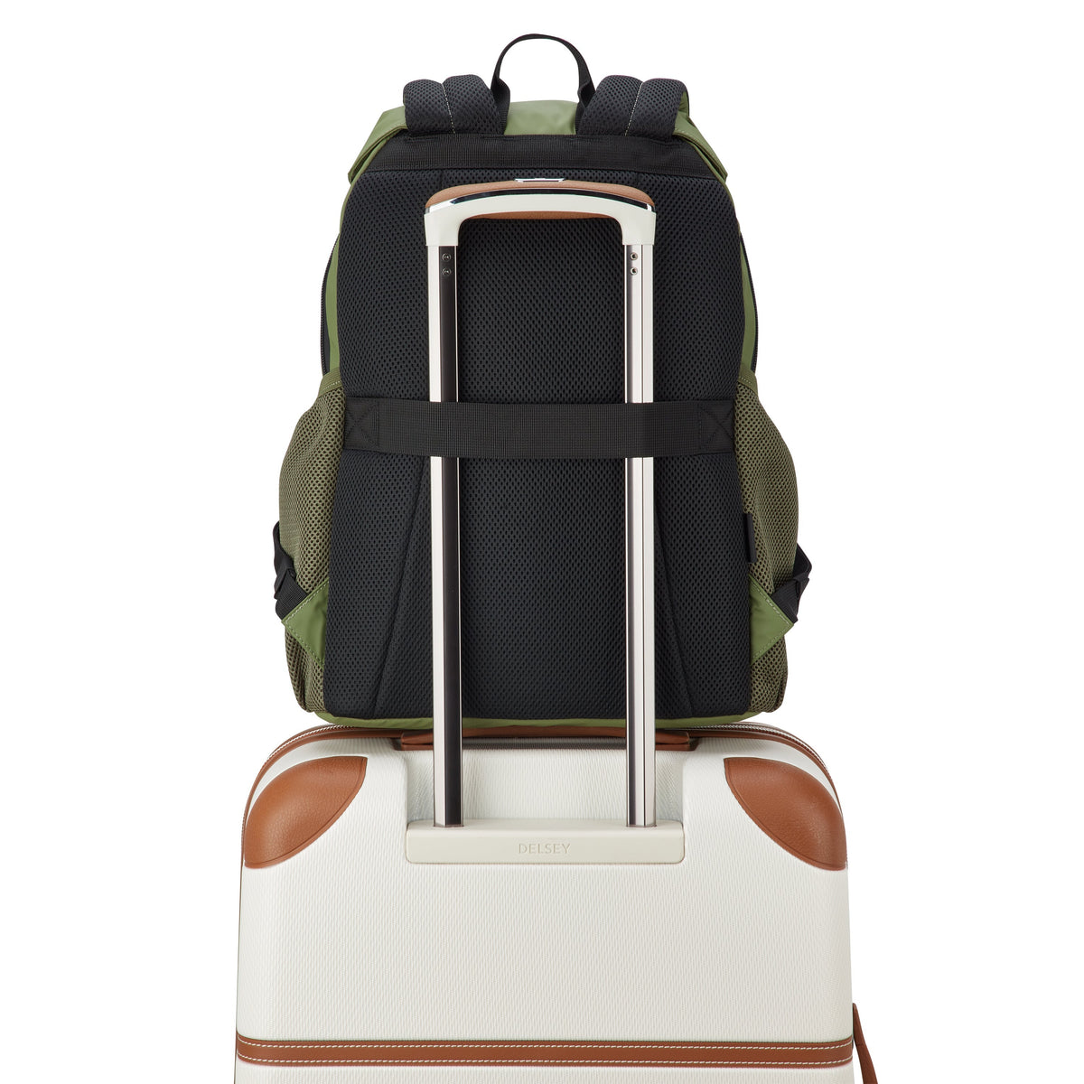 JULIAN 15.6-Inch Laptop Backpack, Olive green - Delsey Paris Special Offer
