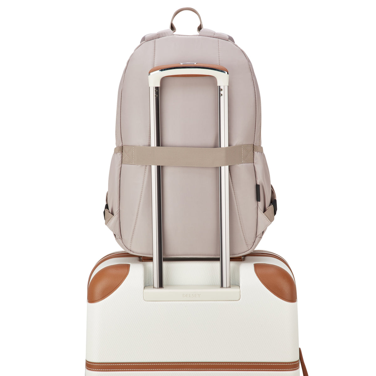 SUNNY 15.6-Inch Laptop Backpack, Beige - Delsey Paris Classic