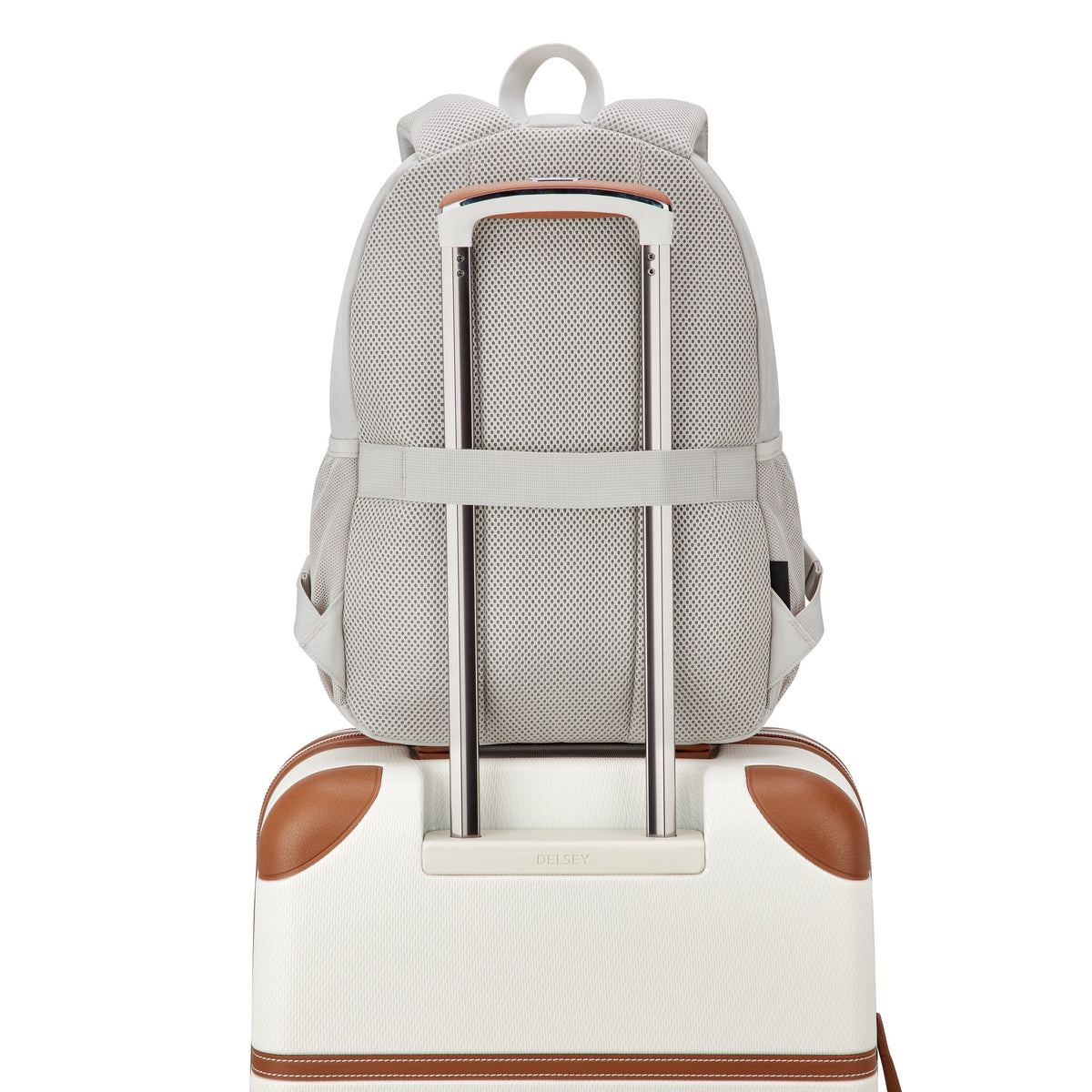 DYLAN 15.6-Inch Laptop Backpack, Pearl grey - Delsey Paris Top Pick