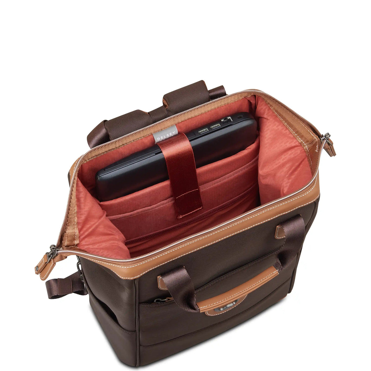 CHATELET AIR 2.0 14-Inch Laptop Backpack, Brown - Delsey Paris Premium