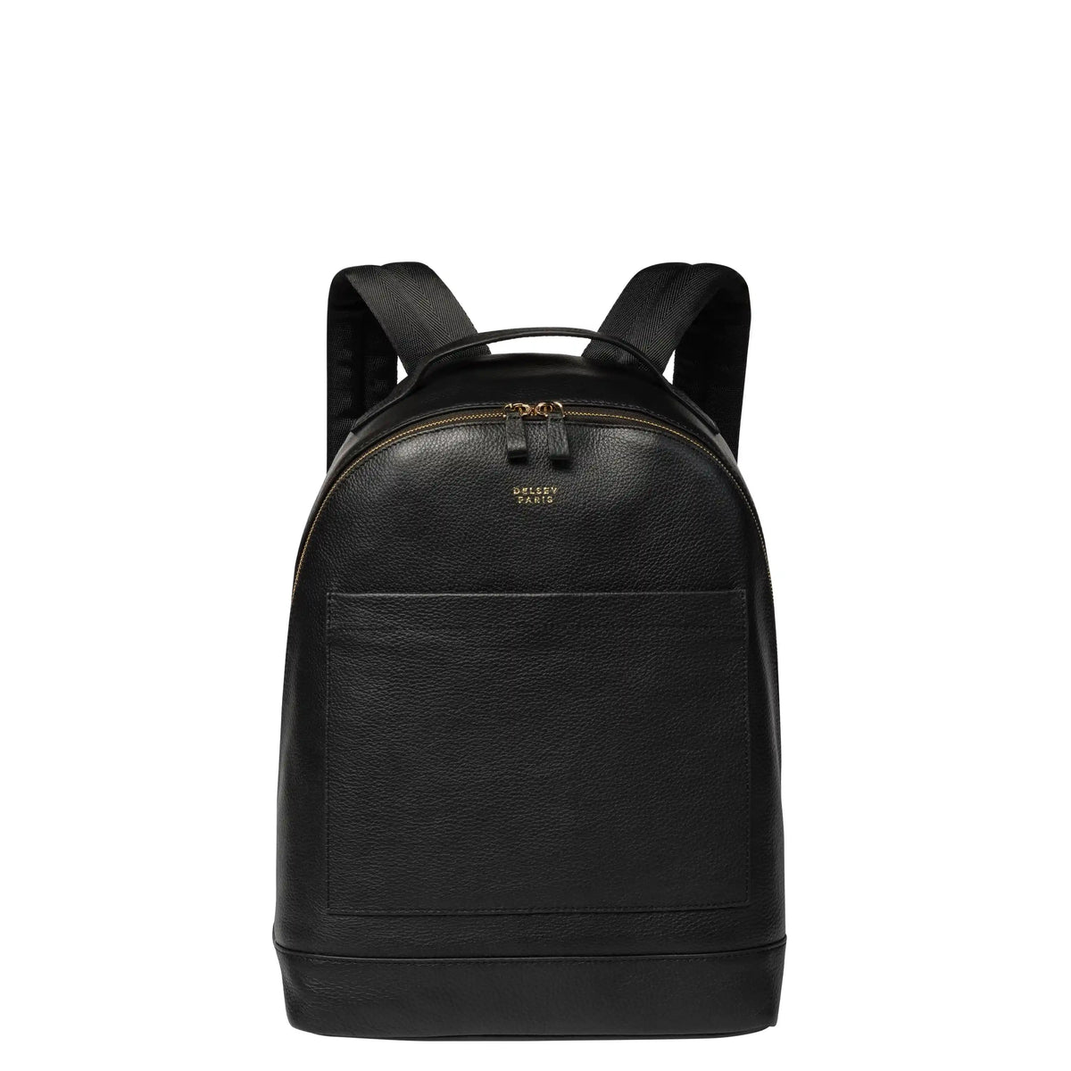 LE CUIR GRAINE Leather Backpack, Black - Delsey Paris Essential