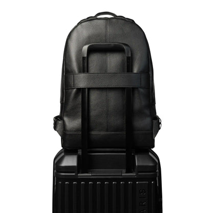 LE CUIR GRAINE Leather Backpack, Black - Delsey Paris Essential