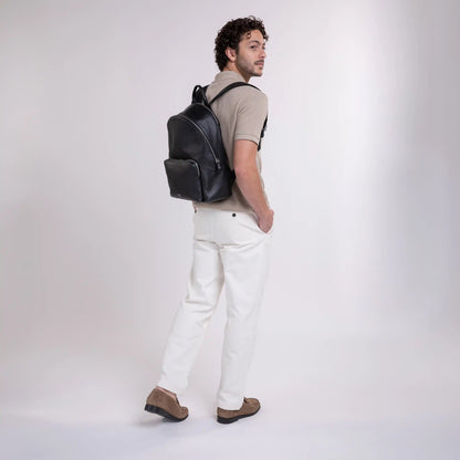 LE CUIR GRAINE Leather Backpack, Black - Delsey Paris Essential