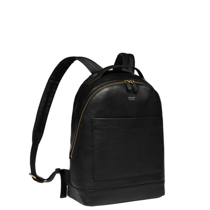 LE CUIR GRAINE Leather Backpack, Black - Delsey Paris Essential