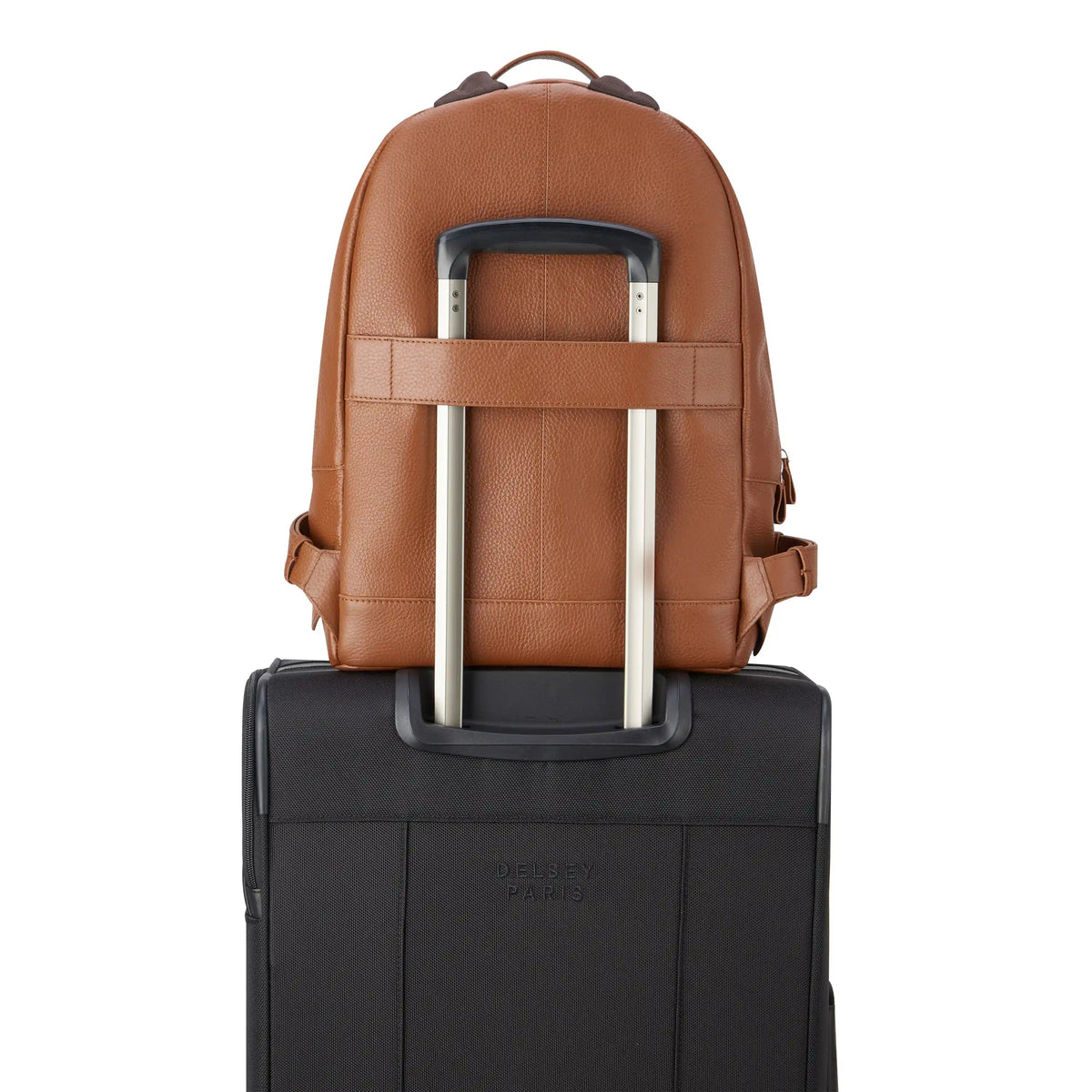 LE CUIR GRAINE Leather Backpack, Cognac - Delsey Paris Hot Sale