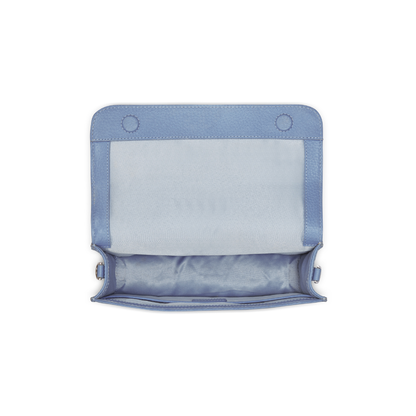 LE CUIR GRAINE Leather Crossbody Bag, Sky blue - Delsey Paris Quality