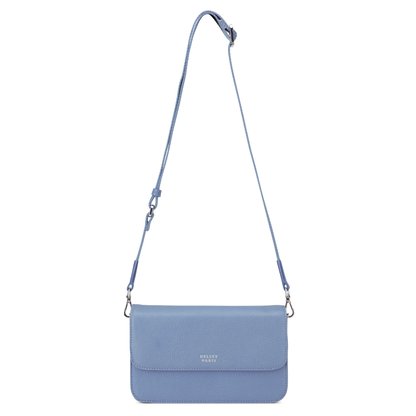 LE CUIR GRAINE Leather Crossbody Bag, Sky blue - Delsey Paris Quality
