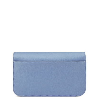 LE CUIR GRAINE Leather Crossbody Bag, Sky blue - Delsey Paris Quality
