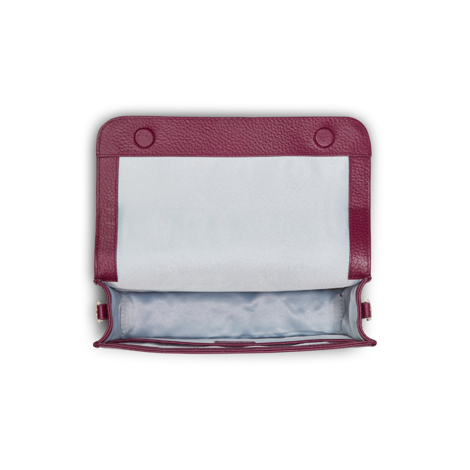 LE CUIR GRAINE Leather Crossbody Bag, Burgundy - Delsey Paris Quality