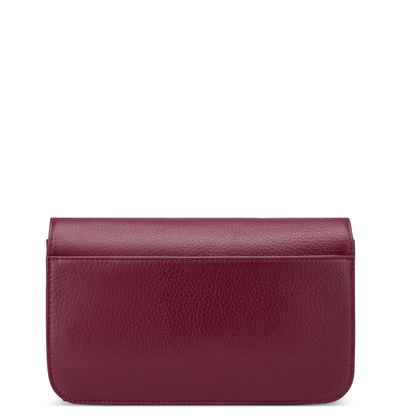 LE CUIR GRAINE Leather Crossbody Bag, Burgundy - Delsey Paris Quality