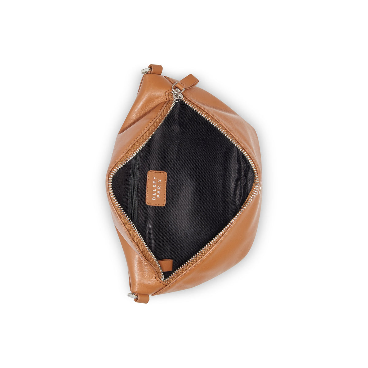LE CUIR LISSE Leather Belt Bag, Cognac - Delsey Paris Signature