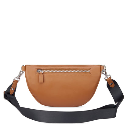 LE CUIR LISSE Leather Belt Bag, Cognac - Delsey Paris Signature