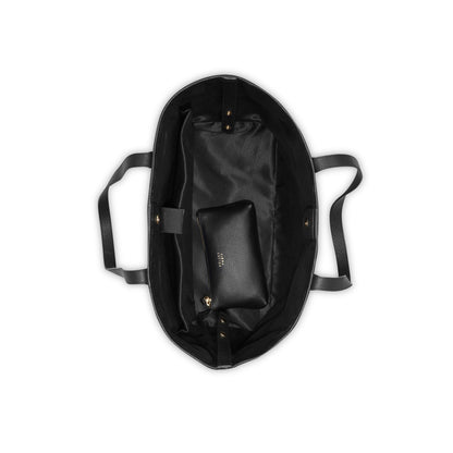 LE CUIR GRAINE Leather Tote Bag, Black - Delsey Paris Signature