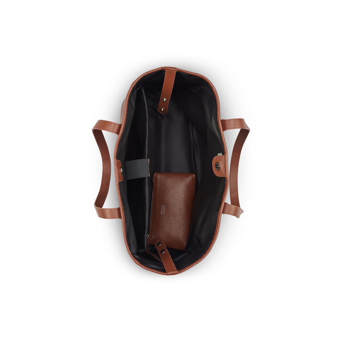 LE CUIR GRAINE Leather Tote Bag, Cognac - Delsey Paris Everyday