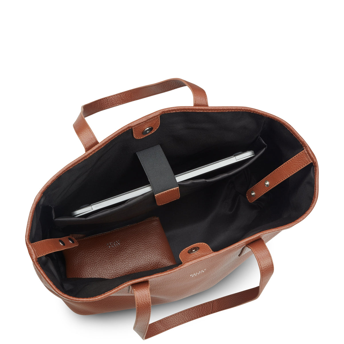 LE CUIR GRAINE Leather Tote Bag, Cognac - Delsey Paris Everyday