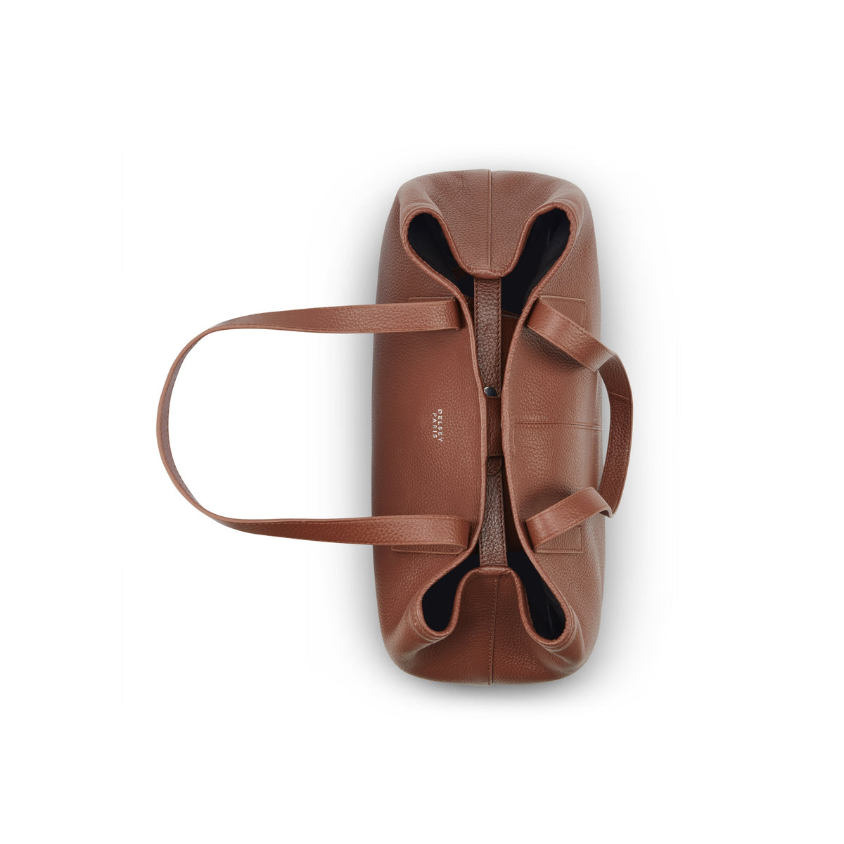 LE CUIR GRAINE Leather Tote Bag, Cognac - Delsey Paris Everyday