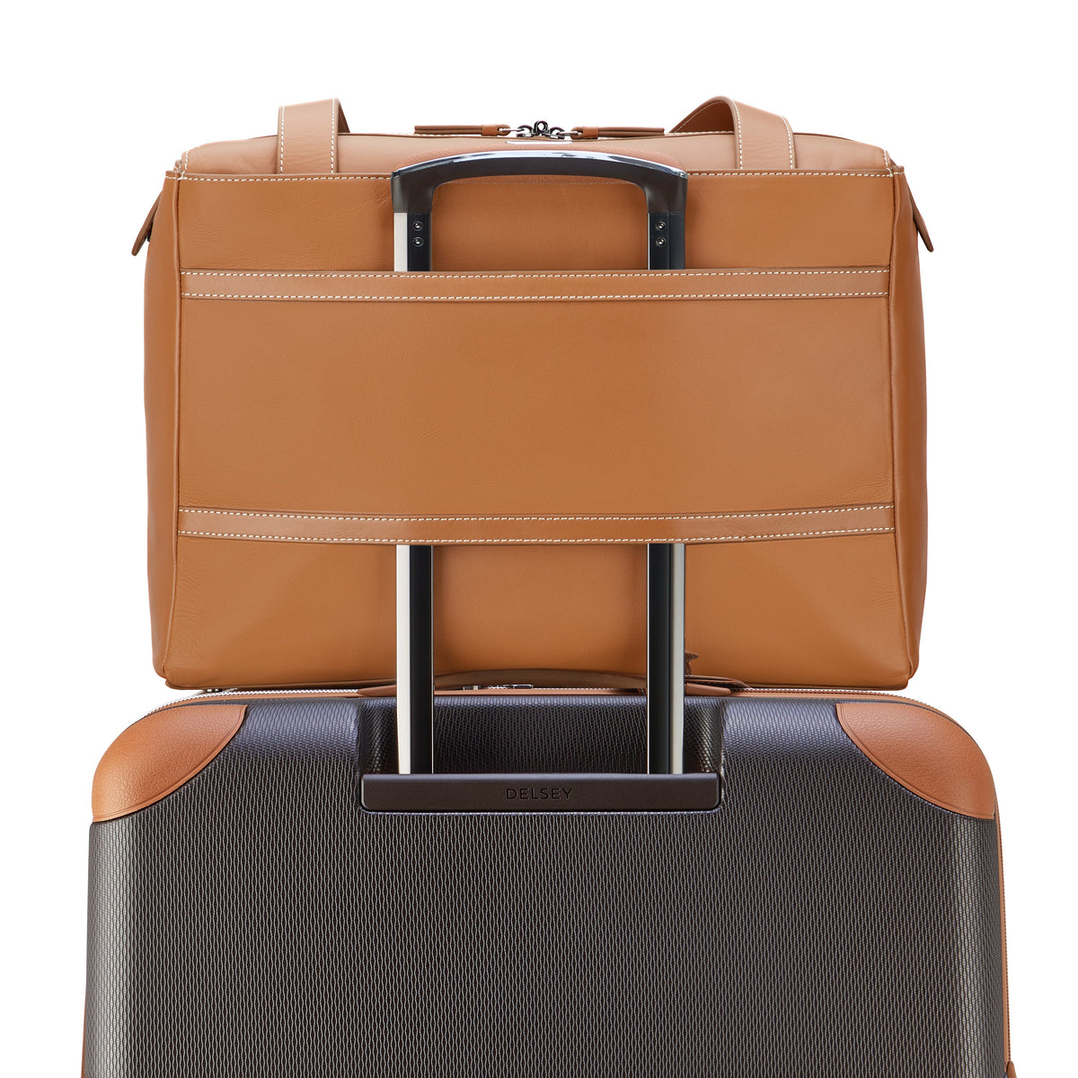 CHATELET AIR 2.0 Leather Tote Bag, Cognac - Delsey Paris Recommended