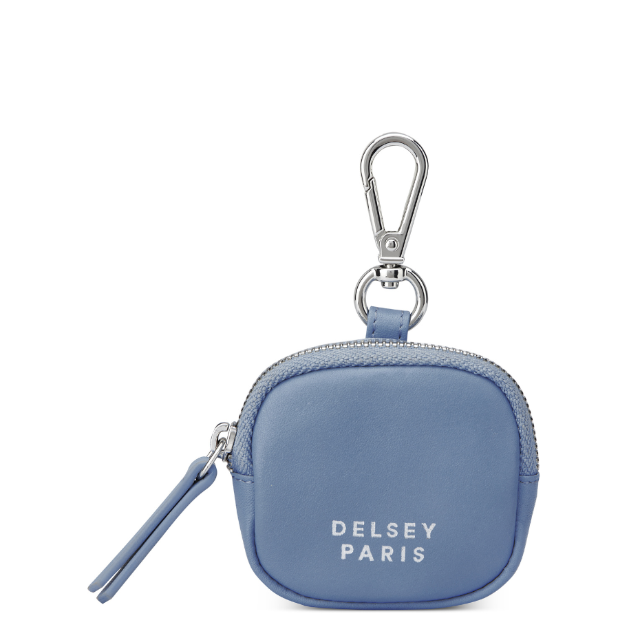 LE CUIR LISSE Leather Earphone Case, Sky blue - Delsey Paris Classic