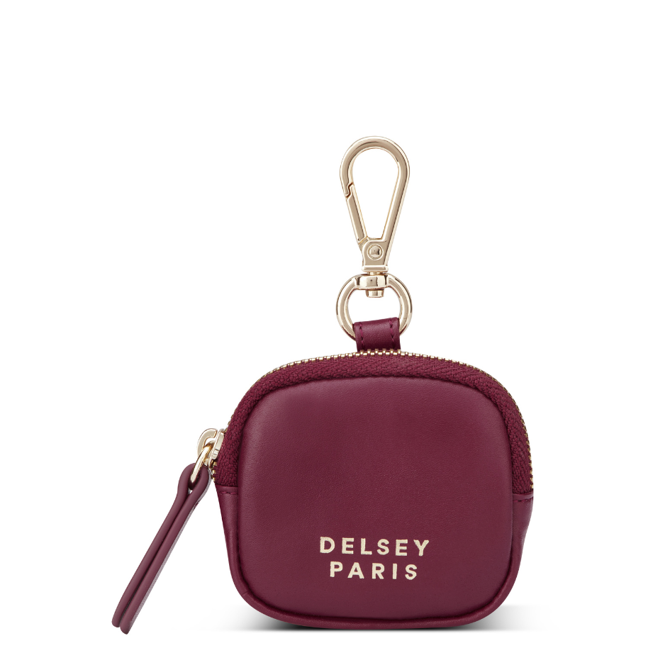 LE CUIR LISSE Leather Earphone Case, Burgundy - Delsey Paris Trending