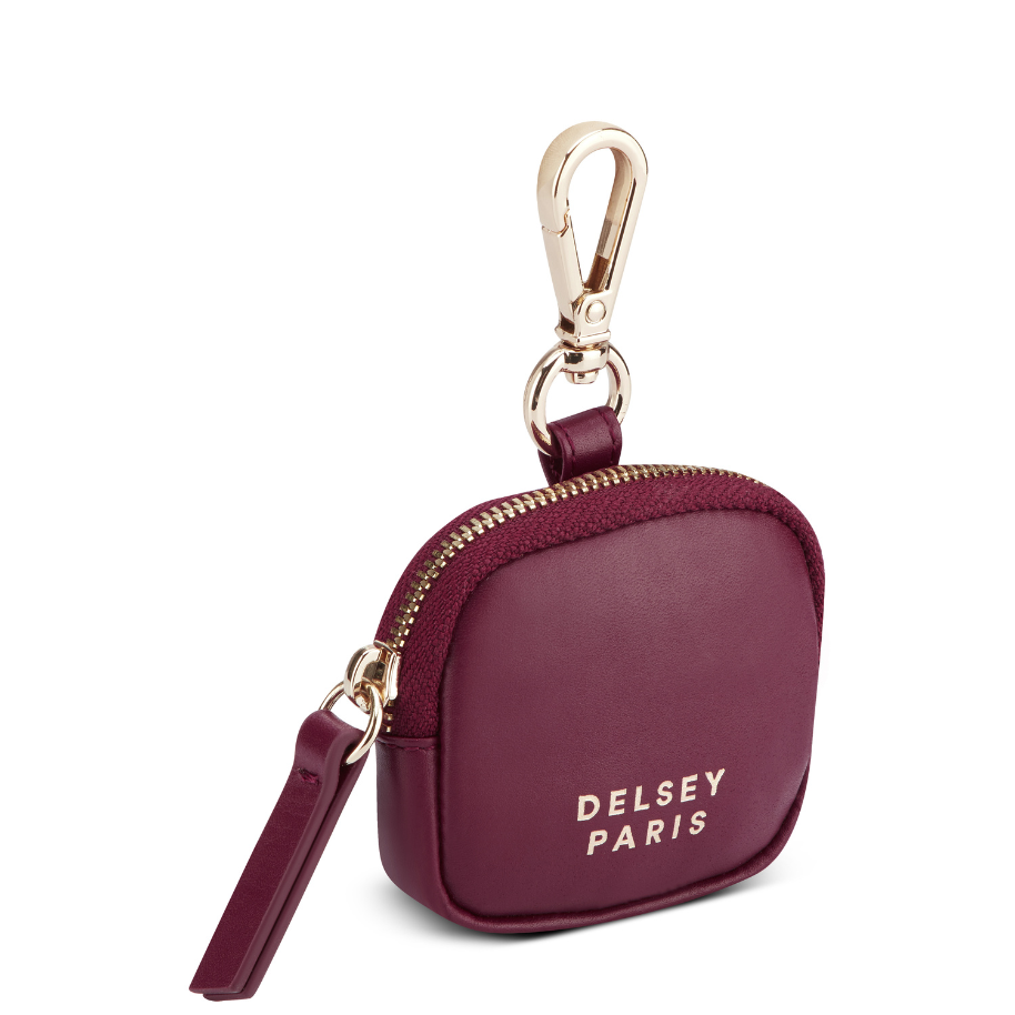 LE CUIR LISSE Leather Earphone Case, Burgundy - Delsey Paris Trending