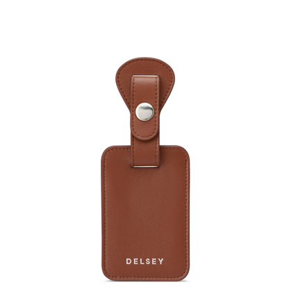 LE CUIR LISSE Leather Luggage Tag, Cognac - Delsey Paris Great Value