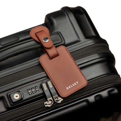 LE CUIR LISSE Leather Luggage Tag, Cognac - Delsey Paris Great Value