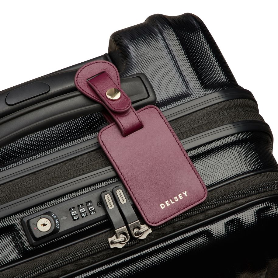 LE CUIR LISSE Leather Luggage Tag, Burgundy - Delsey Paris Best Price