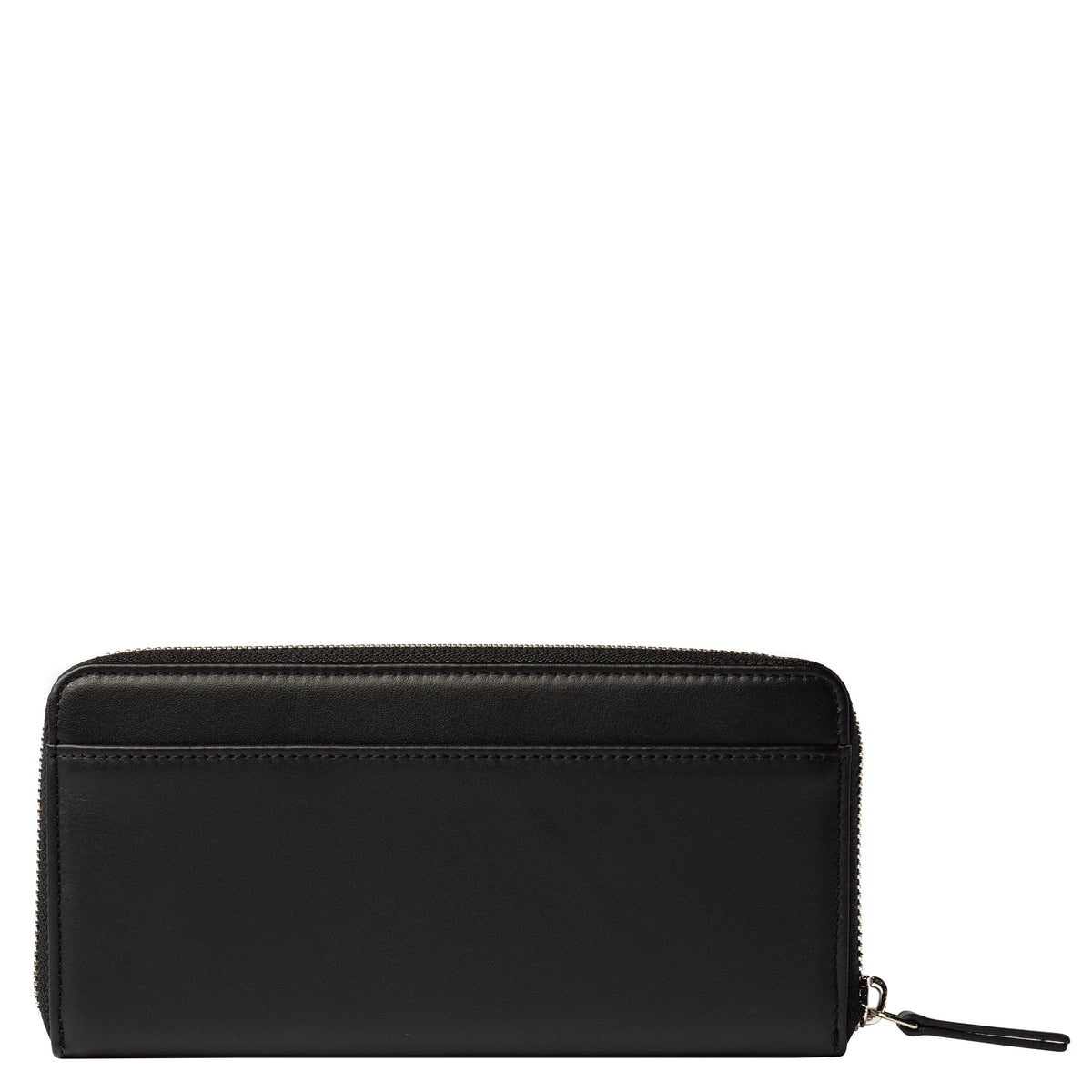 LE CUIR LISSE Long Zip Leather Wallet, Black - Delsey Paris New