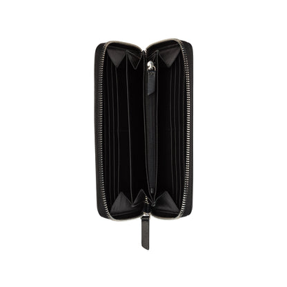 LE CUIR LISSE Long Zip Leather Wallet, Black - Delsey Paris New