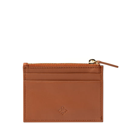 LE CUIR LISSE Leather Coin Purse, Cognac - Delsey Paris Everyday