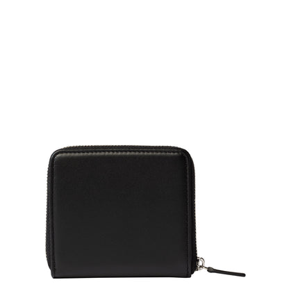 LE CUIR LISSE Zippered Leather Wallet, Black - Delsey Paris Exclusive