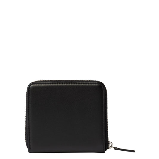LE CUIR LISSE Zippered Leather Wallet, Black - Delsey Paris Exclusive