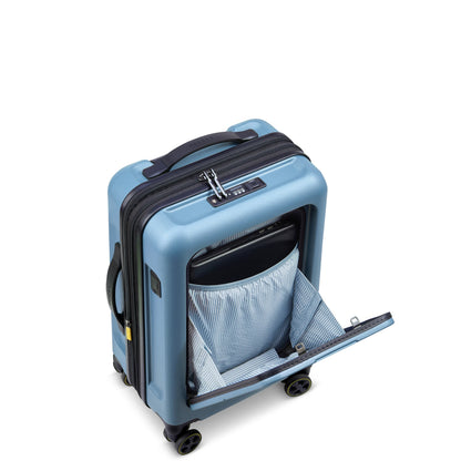 TURENNE 2.0 22-Inch Front Pocket Carry-On Suitcase, Blue grey - Delsey Paris Classic
