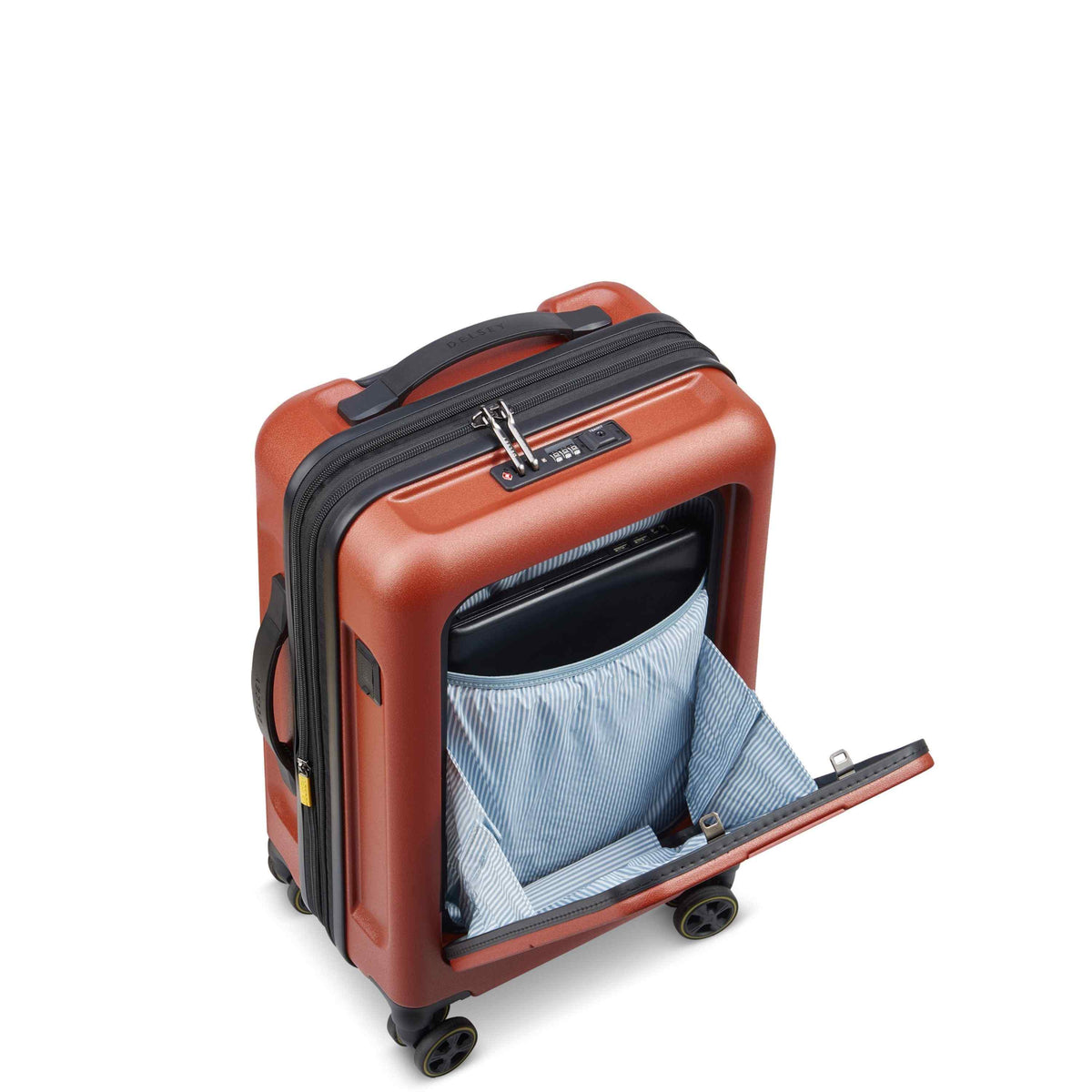 TURENNE 2.0 22-Inch Front Pocket Carry-On Suitcase, Brick - Delsey Paris Smart Buy