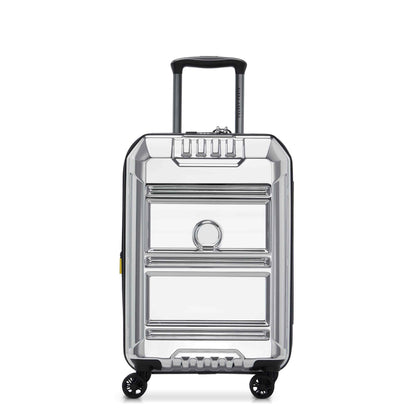 REMPART 22-Inch Expandable Carry-On Suitcase, Chrome - Delsey Paris New